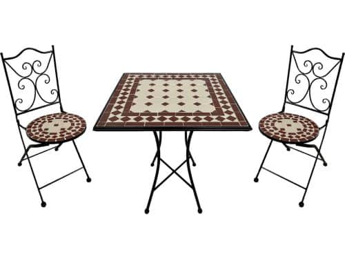 AXI Camilla 3-delige Mozaïek Bistroset Rood/Wit - Metalen frame met
