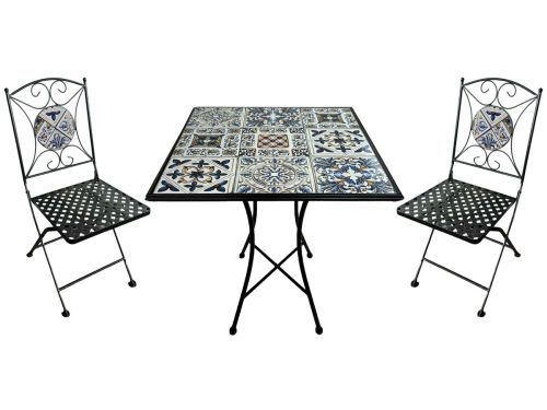 AXI Camilla 3-delige Mozaïek Bistroset Zachtblauw - Metalen frame met
