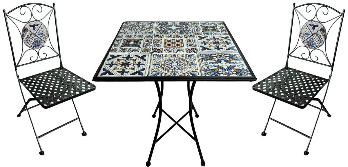 axi camilla 3 delige mozaïek bistroset zachtblauw metalen frame met