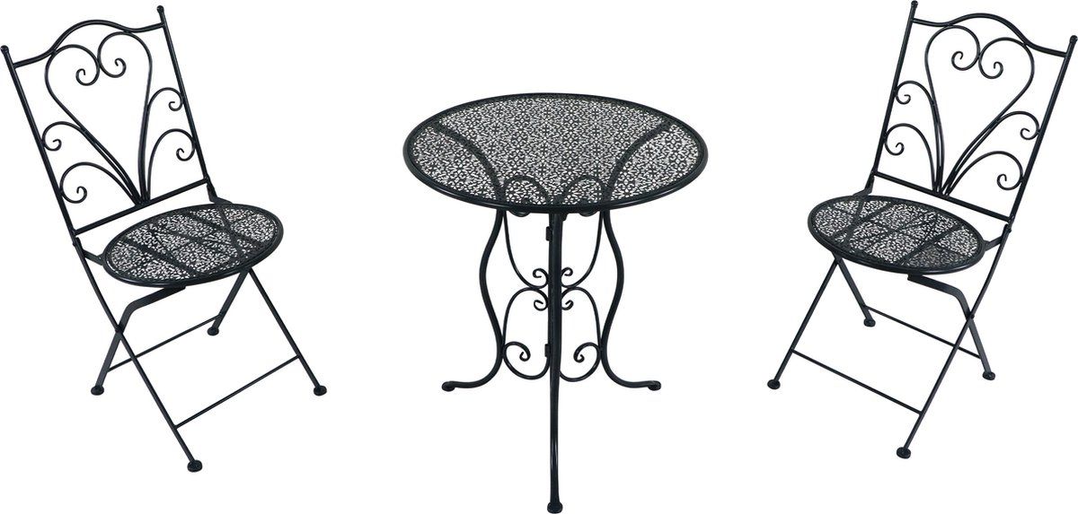 axi eloise 3 delige metalen bistroset gestanst antraciet gepoedercoat metalen