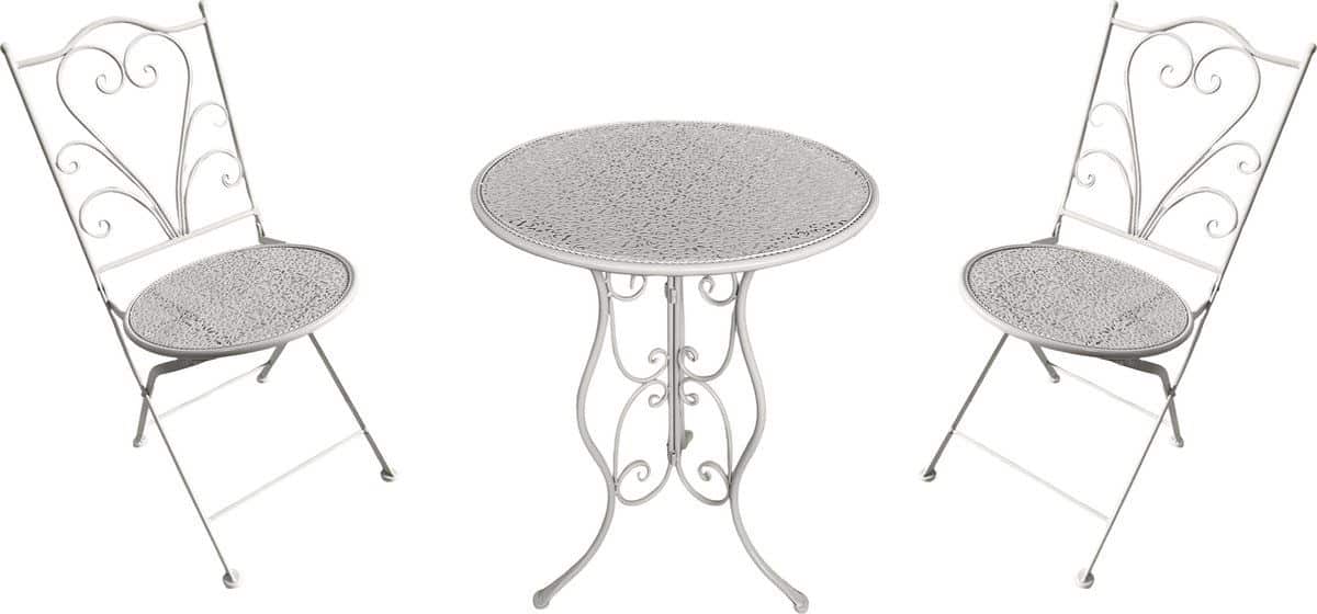 axi eloise 3 delige metalen bistroset gestanst wit gepoedercoat metalen