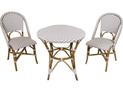AXI Jacqueline 3-delige Bistroset - Rotan - Bruin / Wit