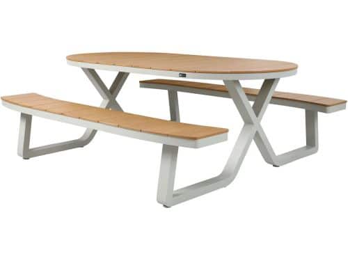 AXI Jax Picknicktafel met 2 banken Ovaal in Sandy Beige