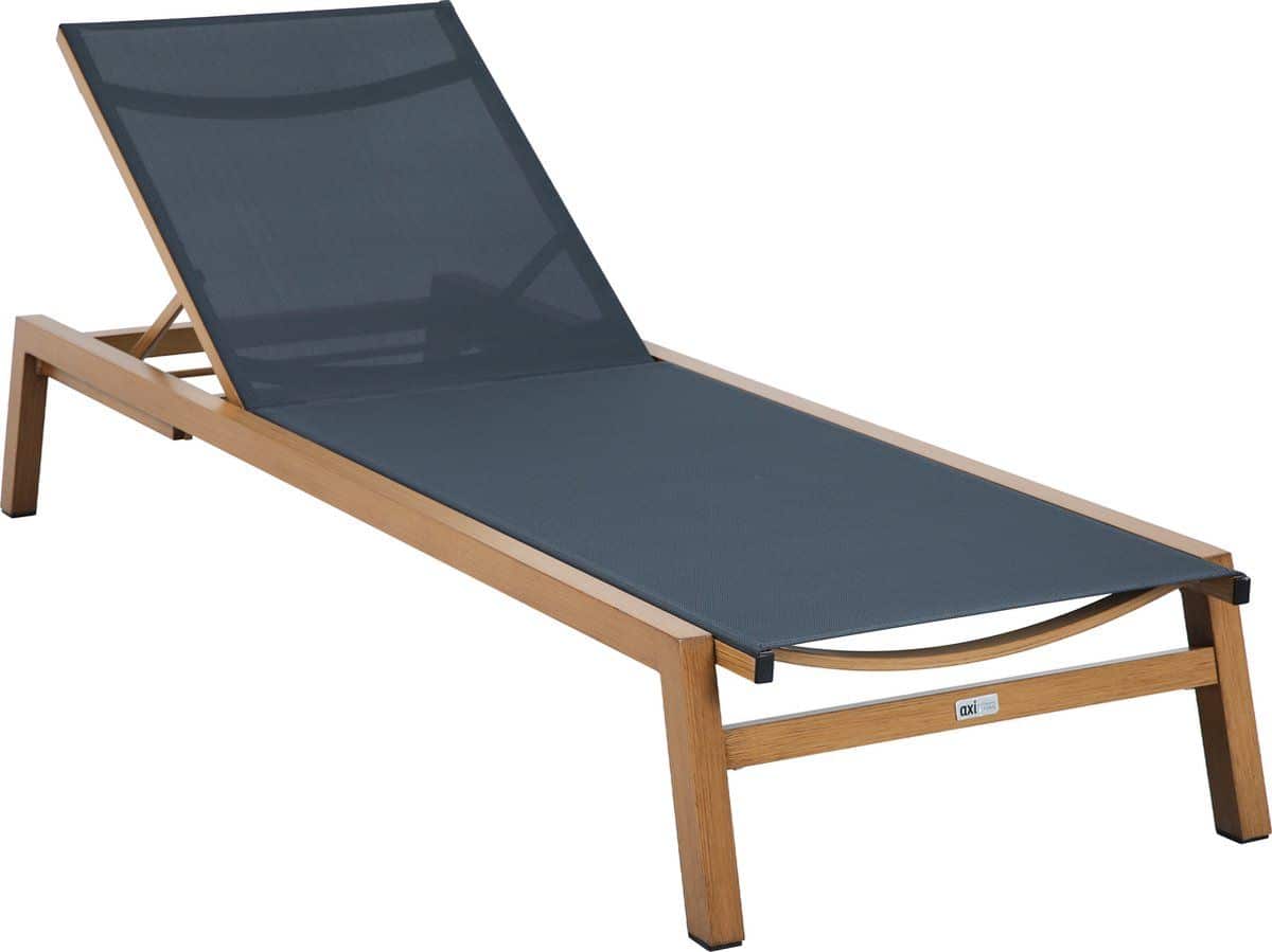 axi logan ligbed houtlook/antraciet gepoedercoat aluminium frame rugleuning