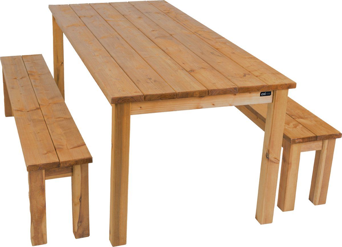 axi louise picknicktafel met bankjes van hout 200 cm