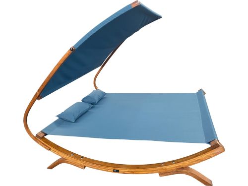 AXI Mallorca Tweepersoons ligbed met zonnescherm Blauw - FSC houten