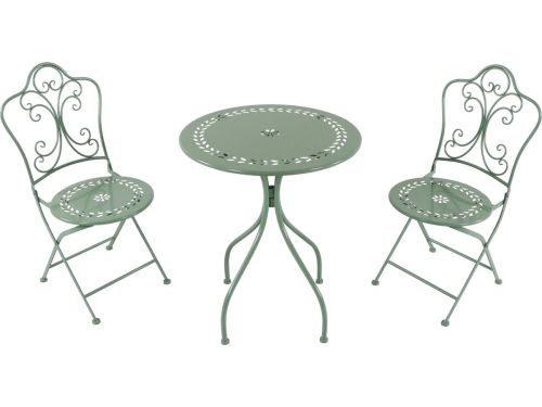 AXI Marilou 3-delige metalen Bistroset Romantisch Pastelgroen - Gepoedercoat metalen