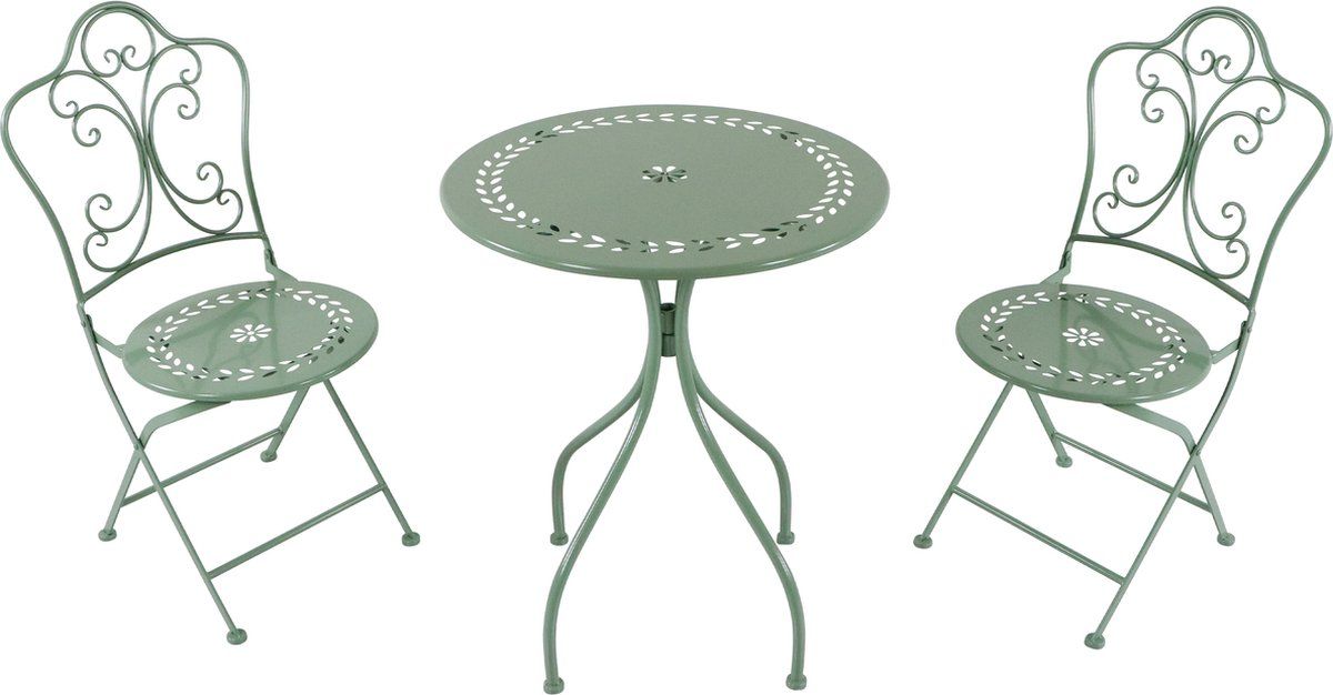 axi marilou 3 delige metalen bistroset romantisch pastelgroen gepoedercoat metalen