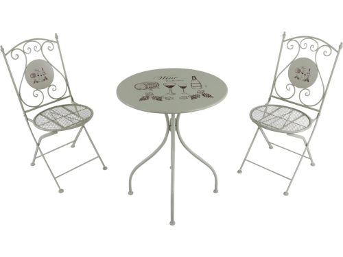 AXI Maxime 3-delige metalen Bistroset Wijn Crème - Gepoedercoat metalen