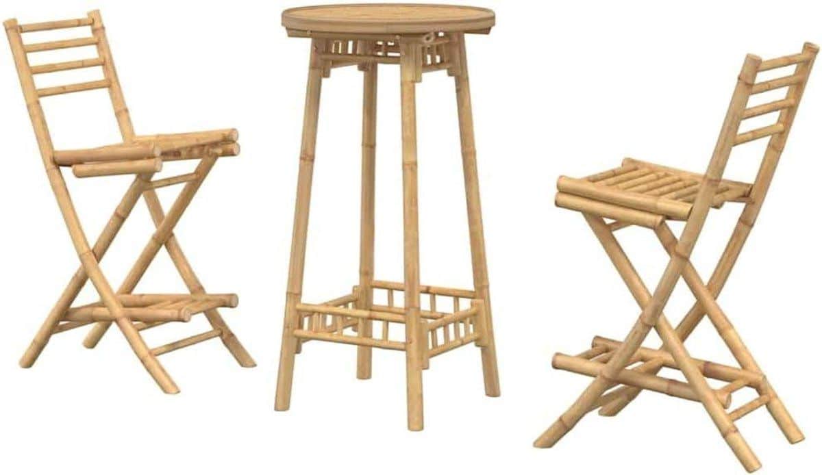 bamboe bartafelset outdoor barset bistro set buiten ontspannen