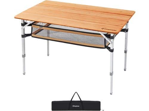 Bamboe klaptafel, kampeertafel - Tuin Aluminium Hout 3 hoogtes Verstelbaar