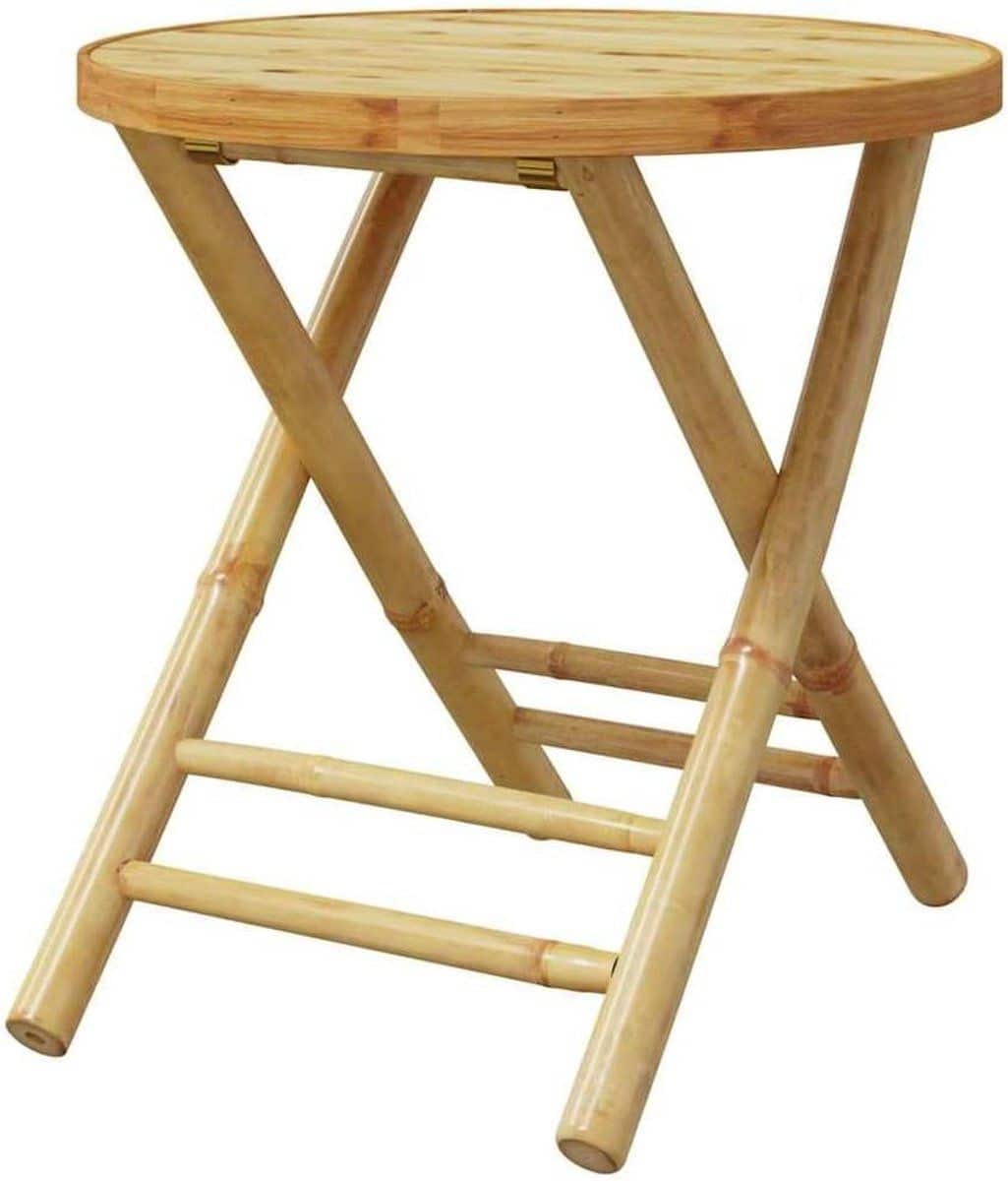 bamboe klaptafel ronde bijzettafel buiten zitten ruimtebesparend