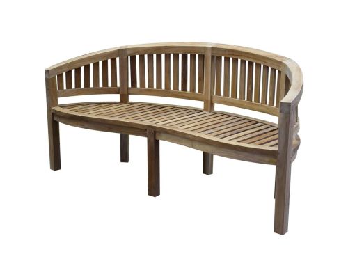 Bananen tuinbank 180 cm rechte rugleuning teak