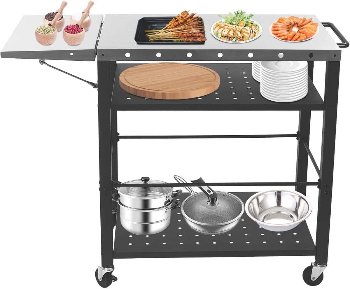 barbecue wagen grilltafel trolley buiten koken inklapbare