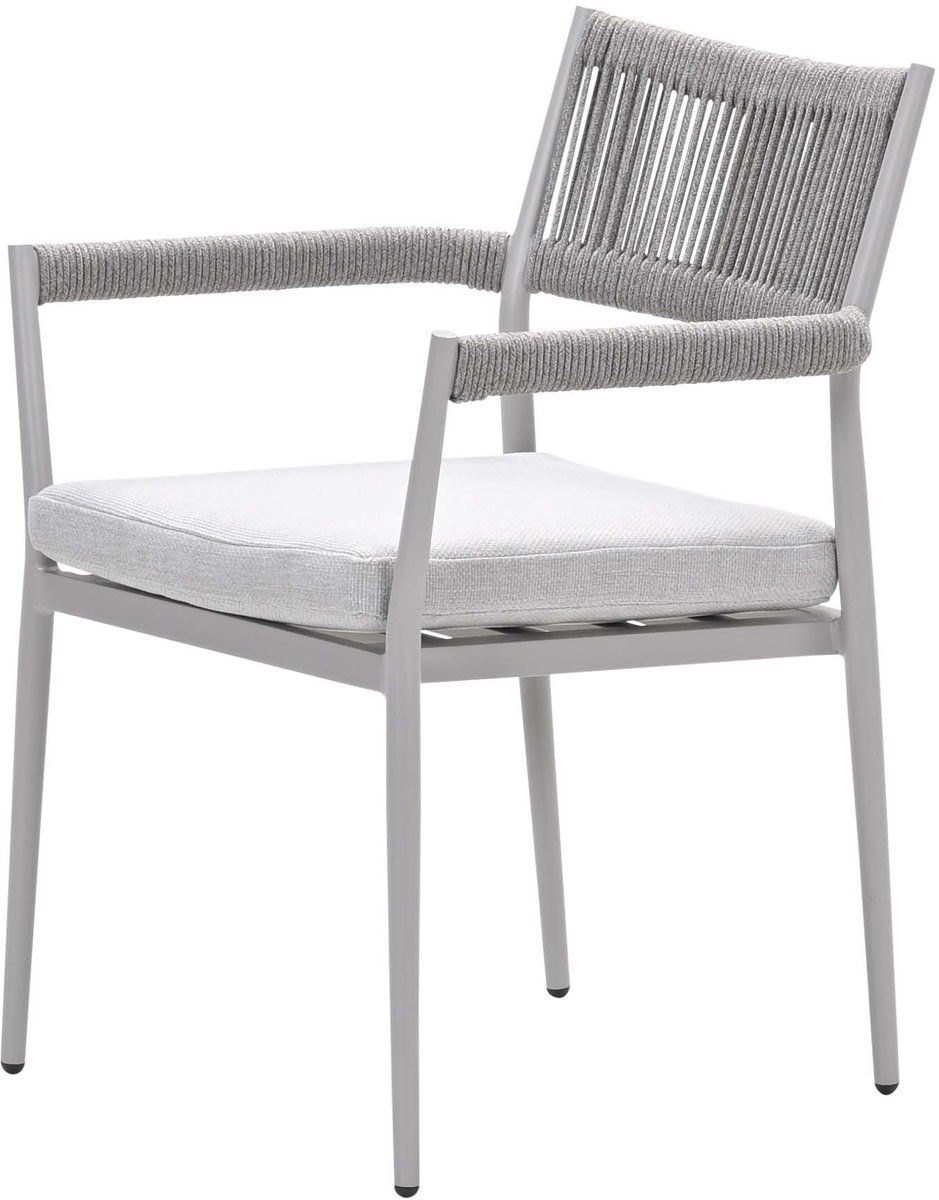barcelona dining fauteuil taupe rope grey sand