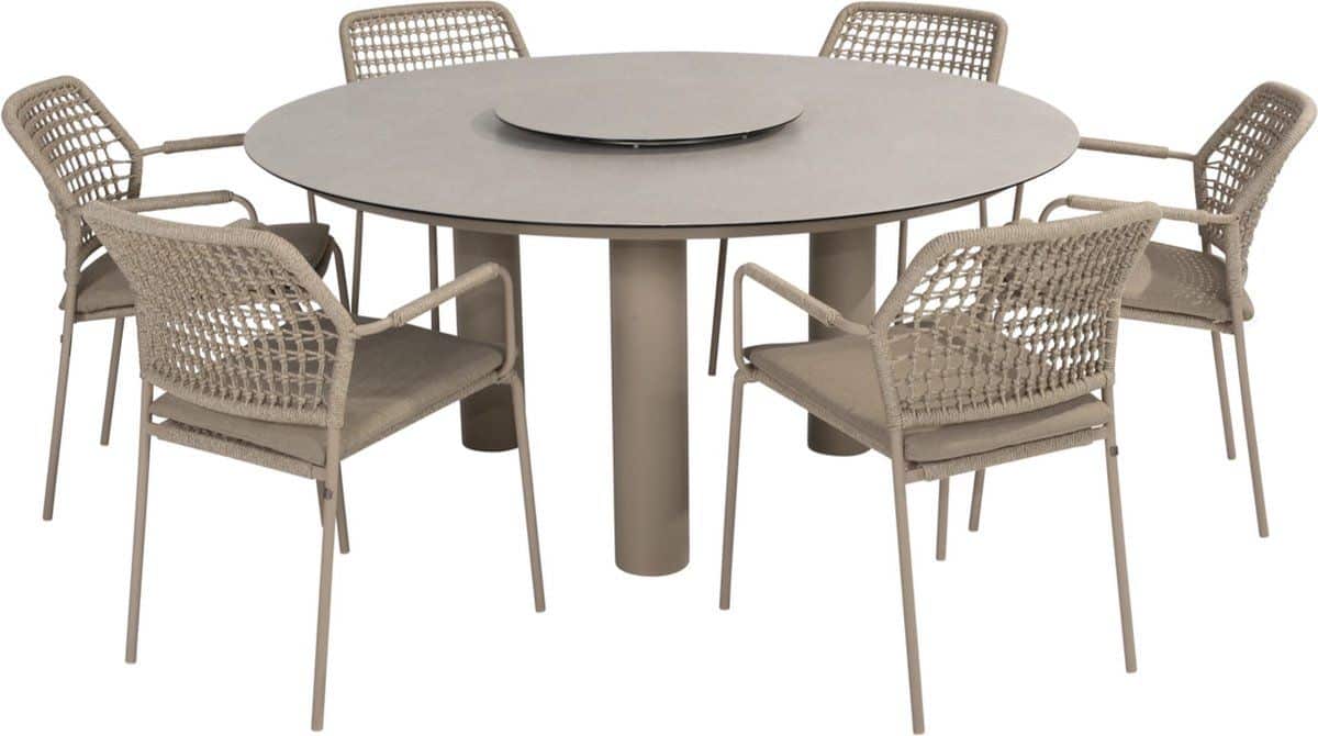barista donato dining tuinset 160xh75 cm 7 delig keramiek latte