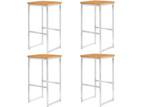 Barkrukken Set - Barstoelen Hout - Buiten Zitten - Massief