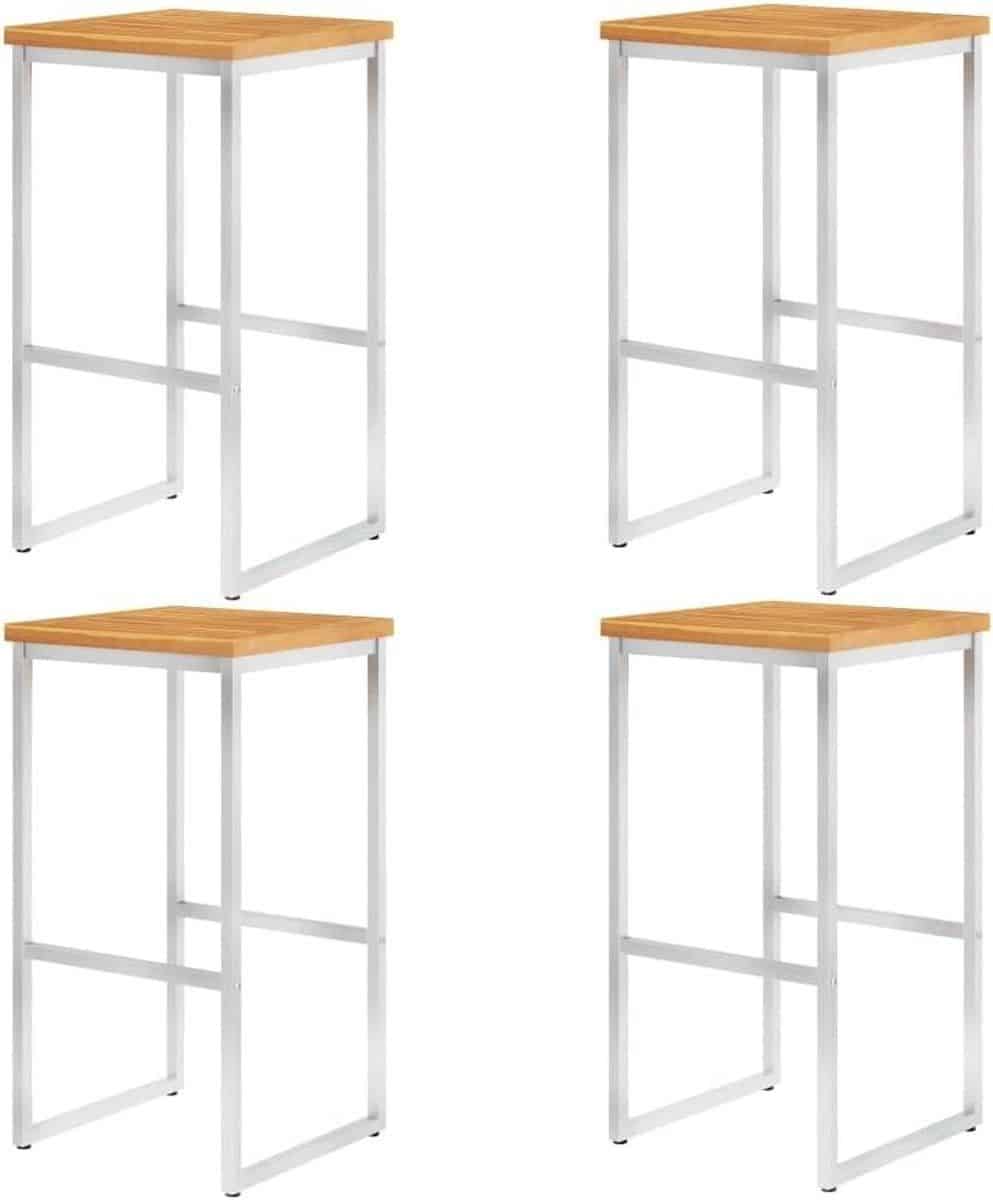 barkrukken set barstoelen hout buiten zitten massief