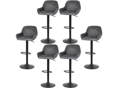 Barkrukken Set van 6 - Barstoelen Verstelbaar - Comfortabel Zitten