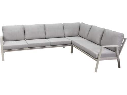 Barolo hoek loungeset 3 delig aluminium latte zand