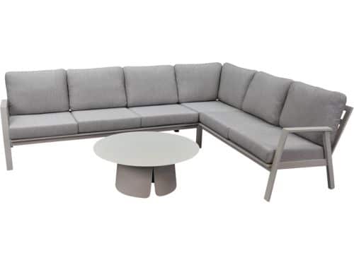 Barolo hoek loungeset 4 delig aluminium latte zand