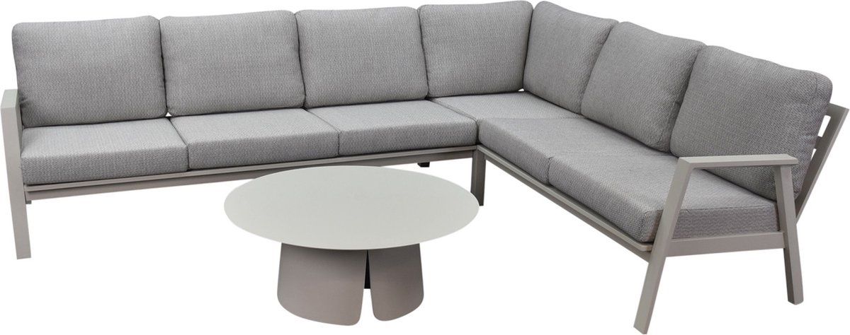 barolo hoek loungeset 4 delig aluminium latte zand