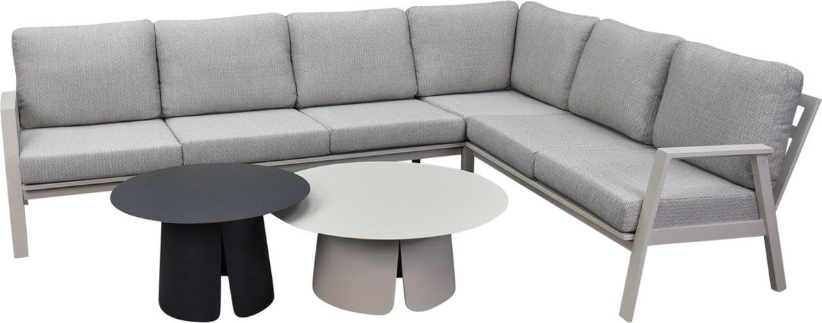 barolo hoek loungeset 5 delig aluminium latte zand