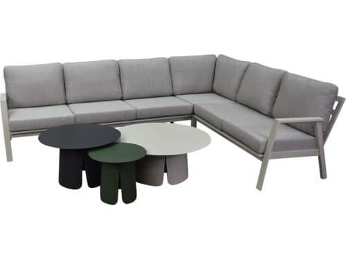Barolo hoek loungeset 6 delig aluminium latte zand