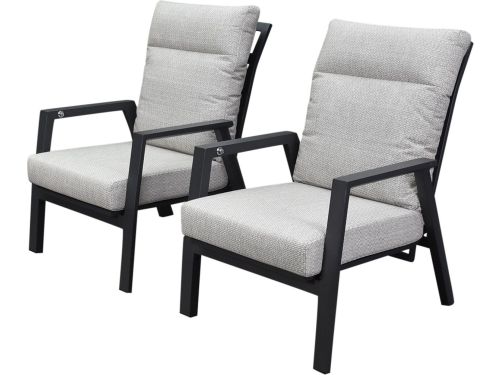 Barolo lounge balkonset 2 delig verstelbaar antraciet aluminium