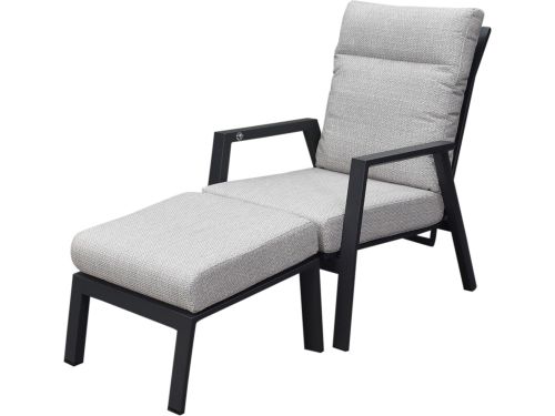 Barolo lounge balkonset 2 delig verstelbaar antraciet aluminium