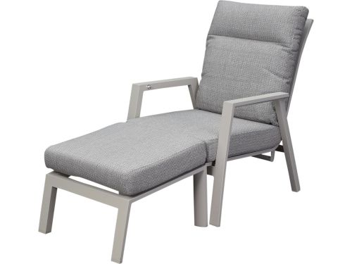 Barolo lounge balkonset 2 delig verstelbaar latte creme aluminium