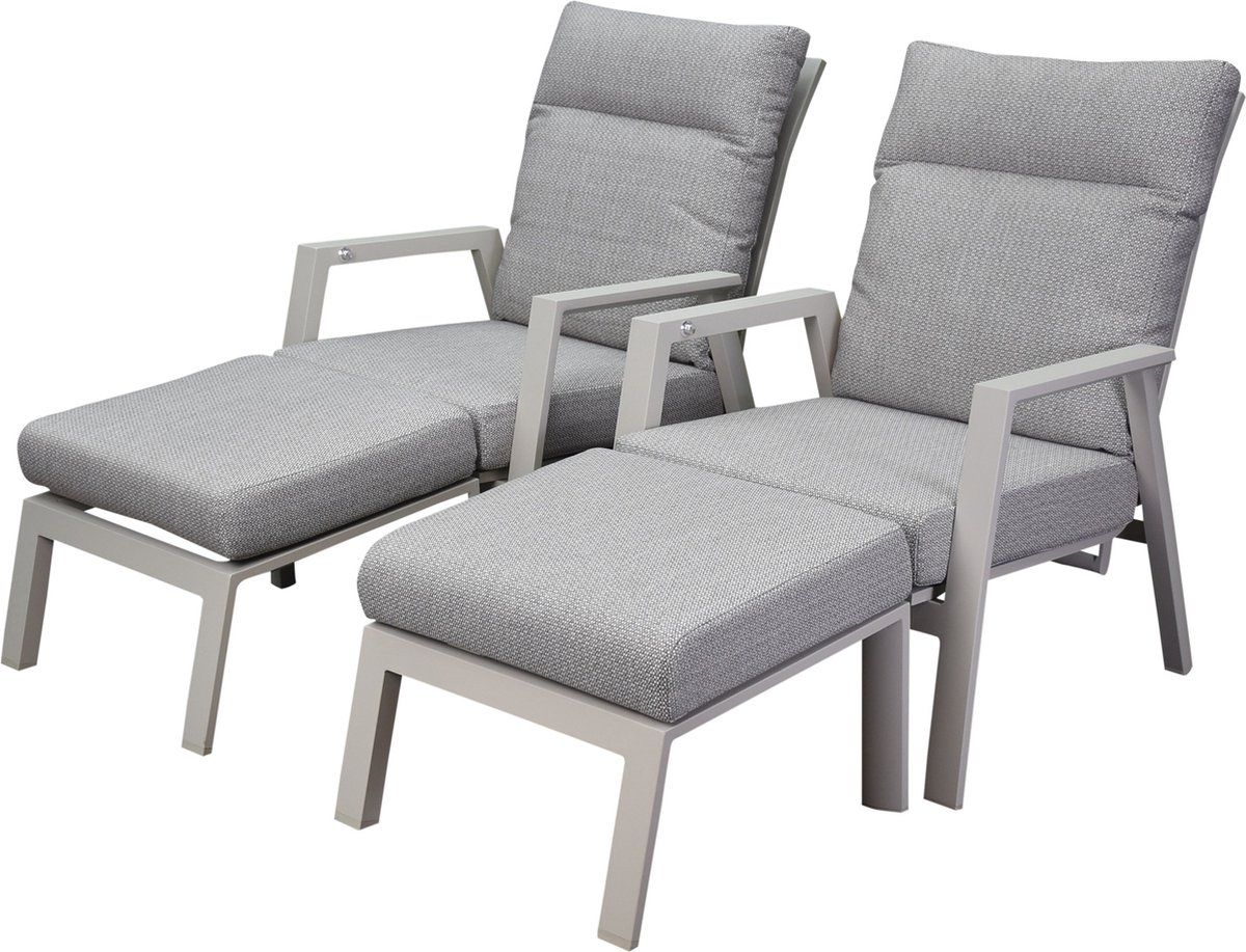 barolo lounge balkonset 4 delig verstelbaar latte zand aluminium