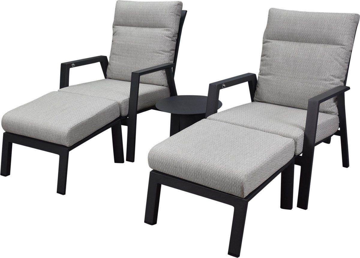 barolo lounge balkonset 5 delig verstelbaar antraciet aluminium