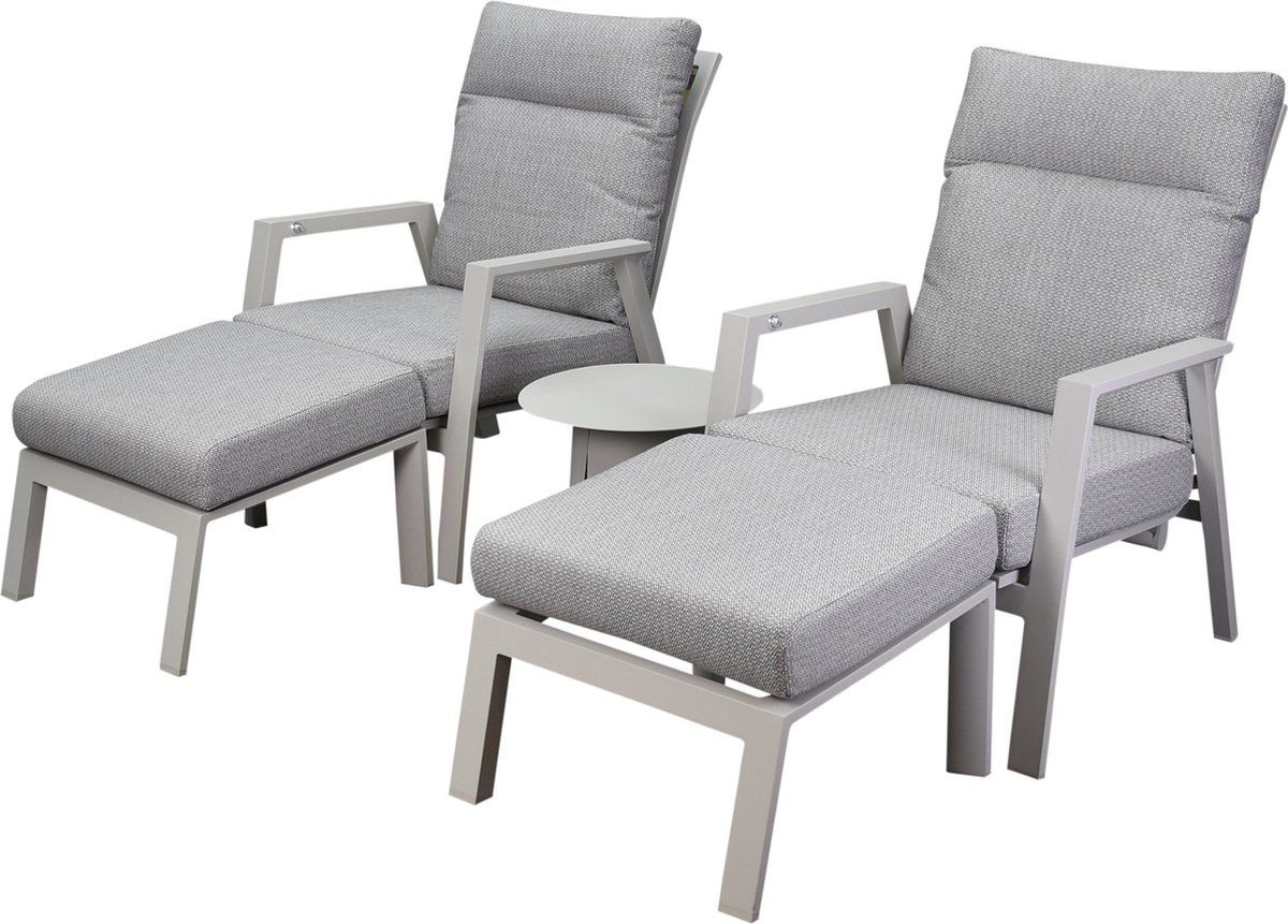 barolo lounge balkonset 5 delig verstelbaar latte zand aluminium