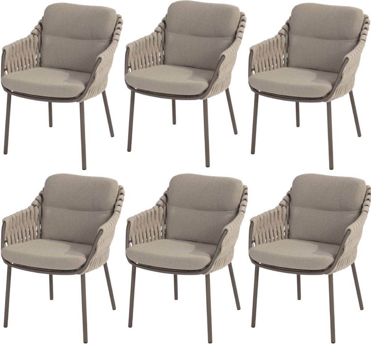 barolo pacific stoel bank dining loungeset 4 delig verstelbaar latte