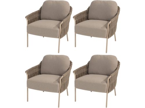 Barolo Pacific stoel bank dining loungeset 6 delig verstelbaar latte