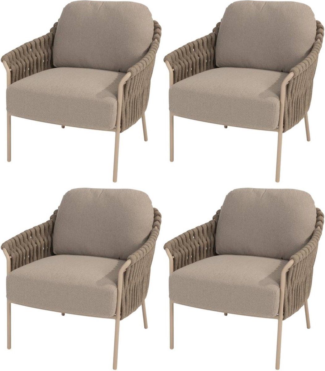 barolo pacific stoel bank dining loungeset 6 delig verstelbaar latte