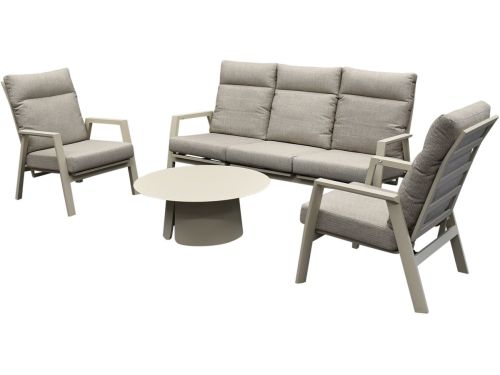 Barolo stoel bank loungeset 4 delig verstelbaar latte