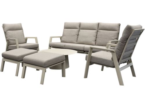 Barolo stoel bank loungeset 6 delig verstelbaar latte