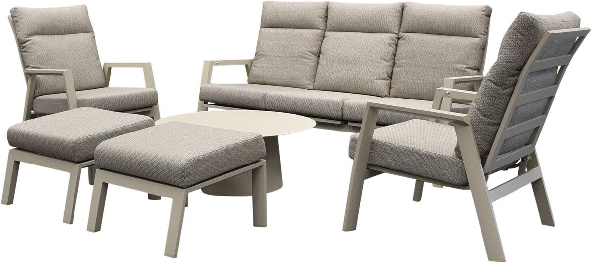 barolo stoel bank loungeset 6 delig verstelbaar latte