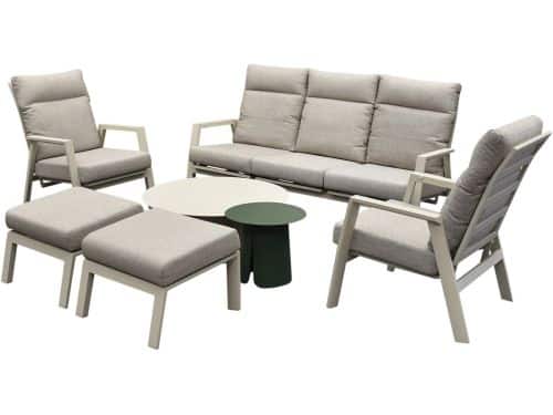 Barolo stoel bank loungeset 7 delig verstelbaar latte