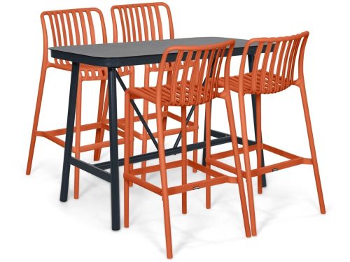 Barset 4 personen 150 cm Kunststof Grijs Domani Furniture Alba/Tavano