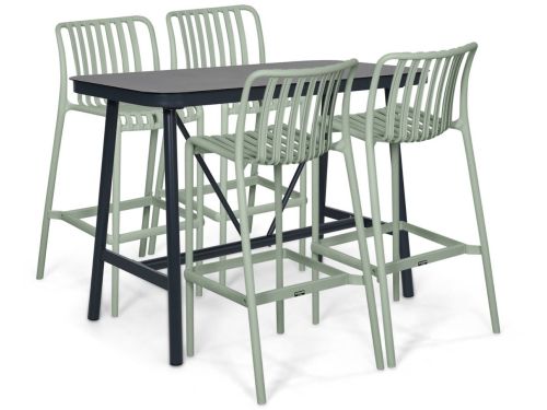 Barset 4 personen 150 cm Kunststof Grijs Domani Furniture Alba/Tavano