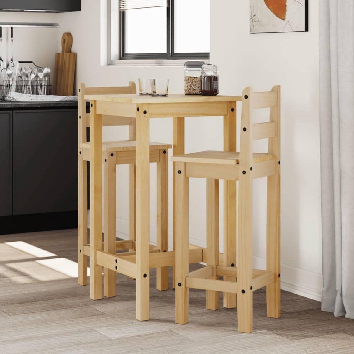 barset hout tuinmeubelen set buiten dineren massief