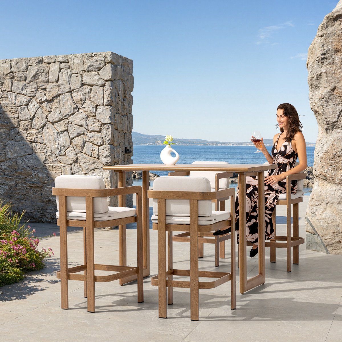 barstoel santiago aluminium houtlook 34152