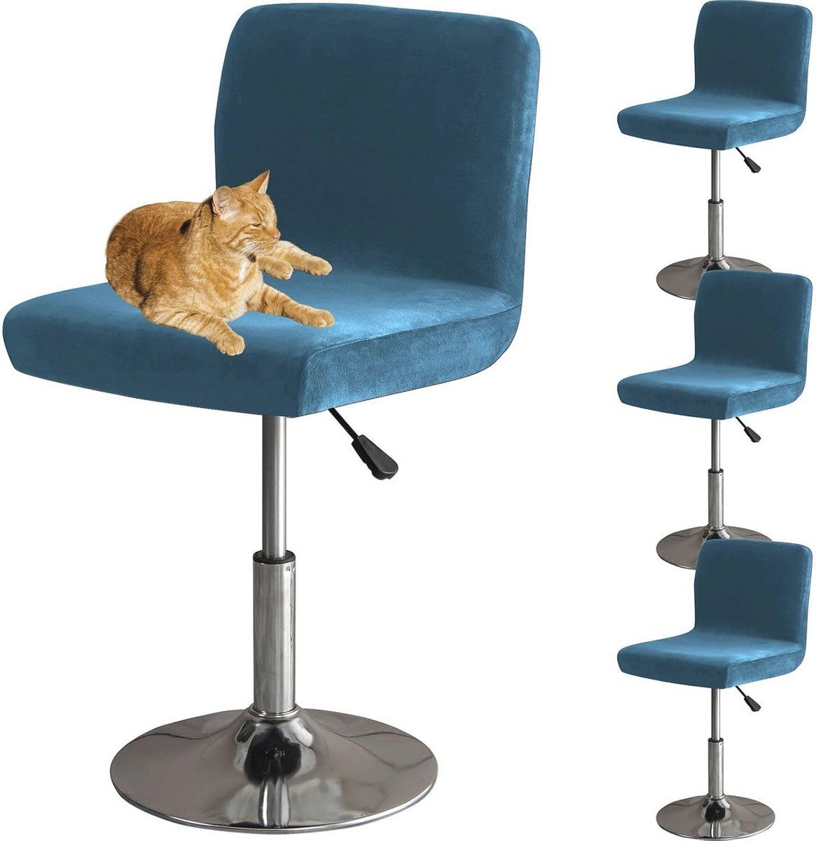 barstoelhoes met rugleuning elastische velours bekleding voor barstoelen