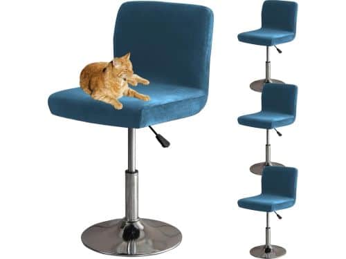 Barstoelhoes met Rugleuning - Elastische Velours Bekleding voor Barstoelen