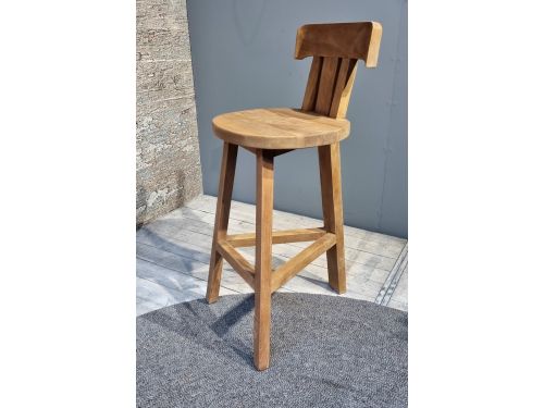 Barstoel/Tuinstoel Teak met rugleuning