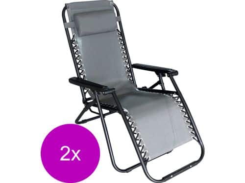Bestgarden Camping Lounge Stoel - Tuinmeubelen - 2 x 172x66x108