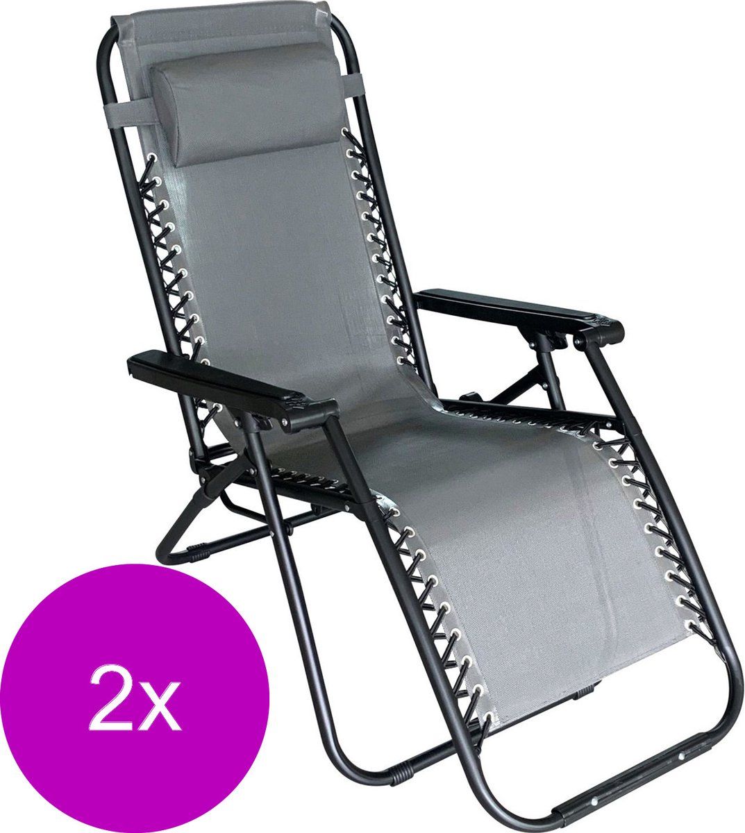 bestgarden camping lounge stoel tuinmeubelen 2 x 172x66x108